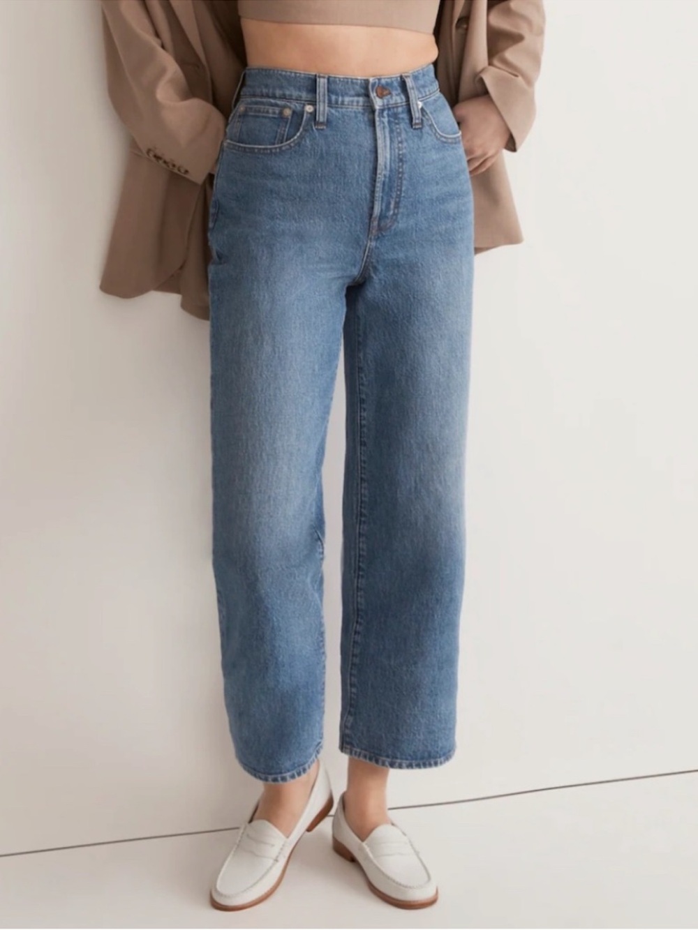 Madewell The Perfect Vintage Wide-Leg Crop Jean NJ189 size 26
